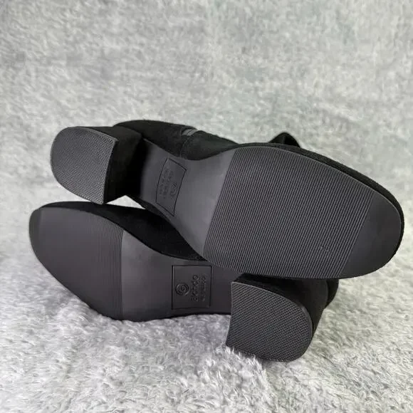 Blondo Ashley Tall Boots Womens 6 Black Suede Waterproof Knee-High Heeled - Picture 13 of 14